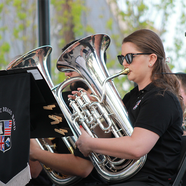 Atlantic Brass Band 600×600 a female trombone player for the atlantic brass band