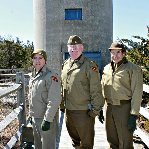 World War II Veterans in front of the Cape May World War II Lookout Tower