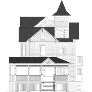 the Avalon House Drawing 600×600 a architectural drawing of the Avalon House, a private home that was brought from avalon to cape may new jersey