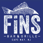 logo for fins bar & grille