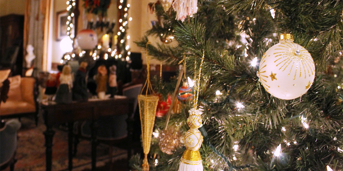 Christmas ornaments on a tree