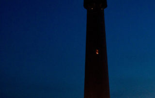 Cape May Lighthouse with full moon