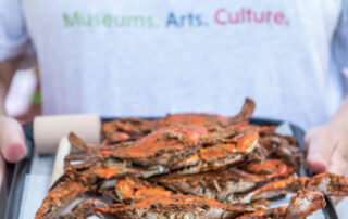 a tray of crabs