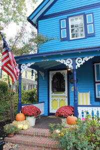 Victorian house with fall decorations