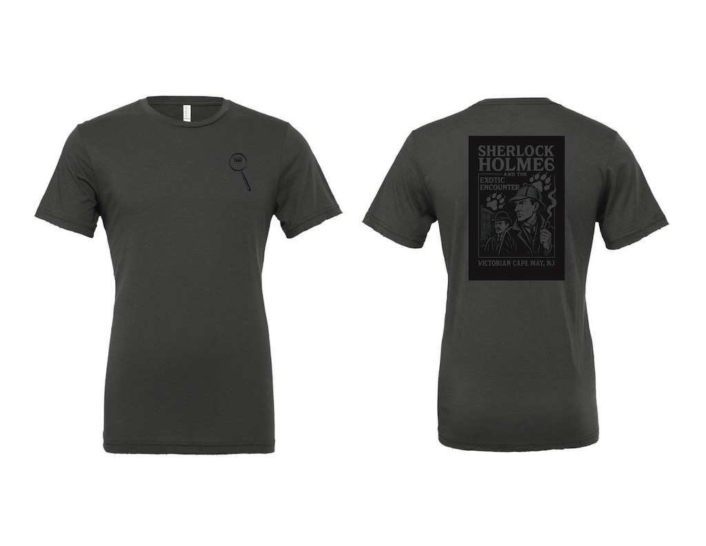 grey tshirt with black print